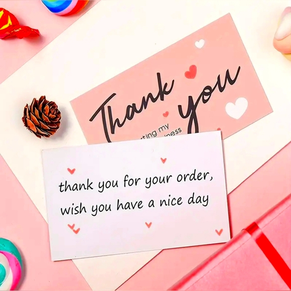 100pcs Thank you double side card New - Picture 2 of 3